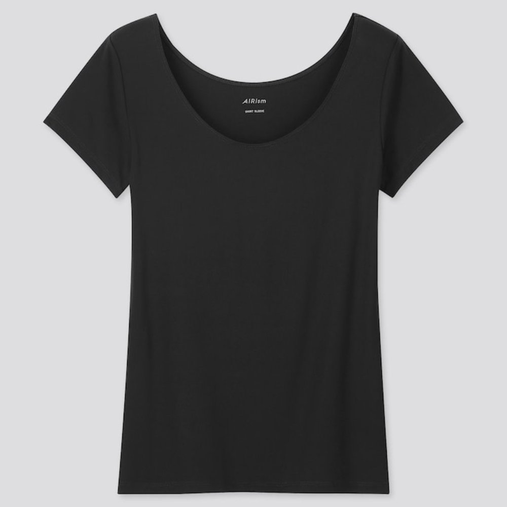 Uniqlo AIRISM SCOOP NECK SHORT-SLEEVE T-SHIRT